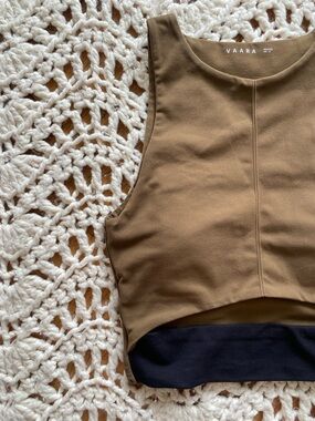 Vaara Brown Crop Tank Top